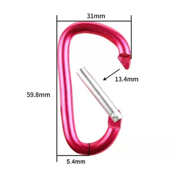 Metal Keychain Ring Colorful D - Ring Snap Hook Climbing Titanium Karabinrer Aluminum Carabiner Clip