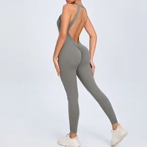 2024 Hot Sale High Quality Quick Dry Sexy Sport One Piece Jumpsuit for Gym Fitness Women's Bodysuits