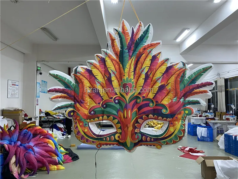 Masquerade Decoration Inflatable Colorful Masker Inflatable Face Mask for Event Carnival