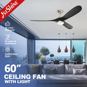 1stshine LED Ceiling Fan 60 Inches Adjustable Wind LED Lighting Wood Blades Ceiling Fan