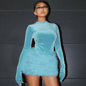 Hot Ladies Clothing Long Sleeve Women's Sets Solid Top+ Skirt Set O Neck Knitted Outfit