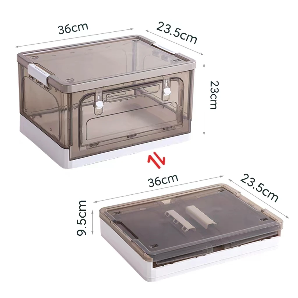 Multifunctional Transparent Double Open Plastic Storage Box Rectangular Detachable Collapsible Camping Folding Rectangle Box