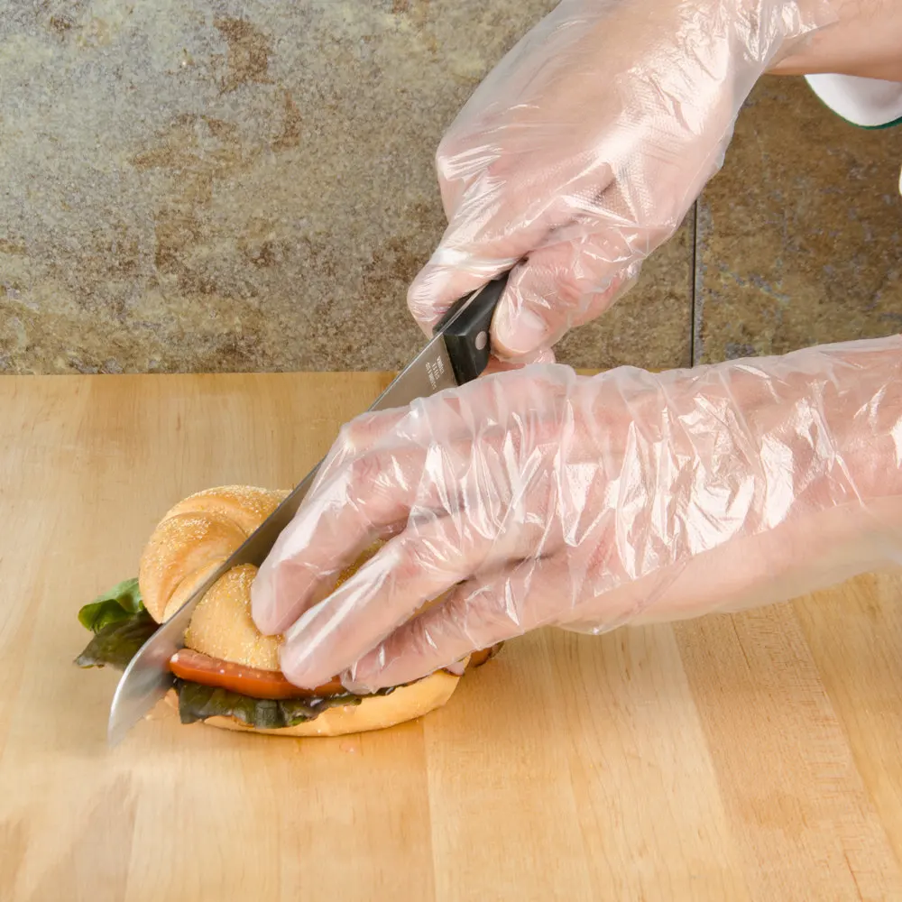 Food Safety Protective Transparent Compostable Disposable PE Gloves Cleaning HDPE Gloves Plastic Polyethylene Gloves