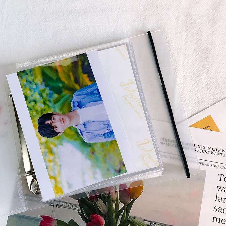 D-образное кольцо ПВХ прозрачный пластиковый фотоальбом для 3/4/5/6 дюймовых фотографий открыток