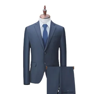 Wholesale Regular Fit Notch Lapel Pure Wool Custom Made Man Suit Factory Direct Sale Suit Set for Men