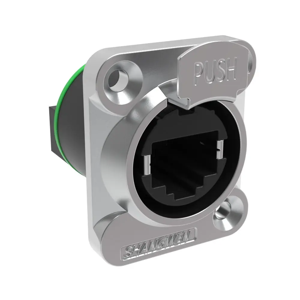 8 Pin 90 Degree Signal Tool-Less Cable Mounting 360° Shield 1 Port 8-Pole RJ45 Female Connector Indoor Connector Connectors