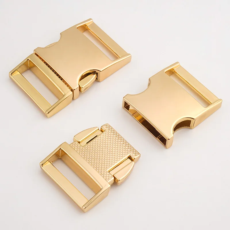 Wholesale Pet Hardware Gold Quick Release Buckle 1" Curved Side Release