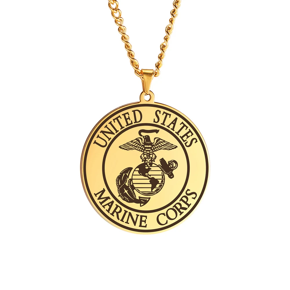 Marine Corps Necklace - Eagle Globe and Anchor Sterling Silver Pendant -  Marine Corps Rings