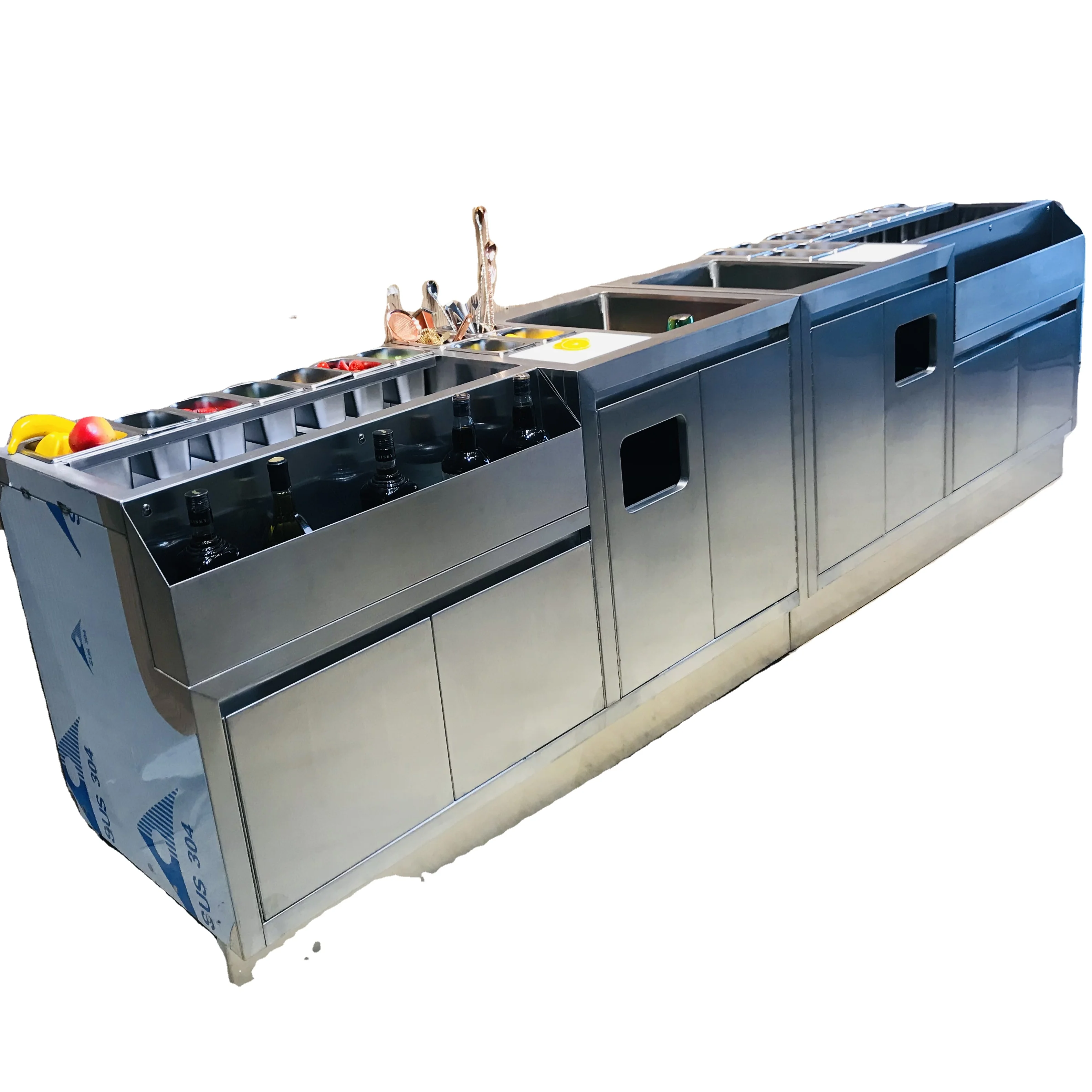 Stainless Steel Cocktail Station bar Equipment Design for Pub/bar/hotel ...