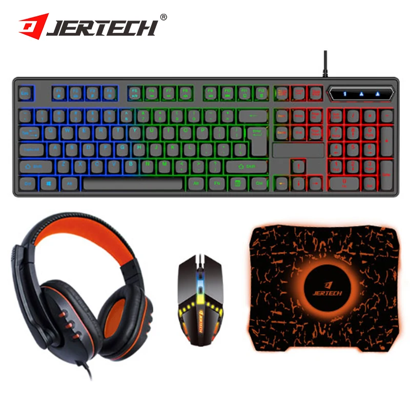JERTECH CT4-01 Wired Gaming Keyboard Mouse Headset Combo