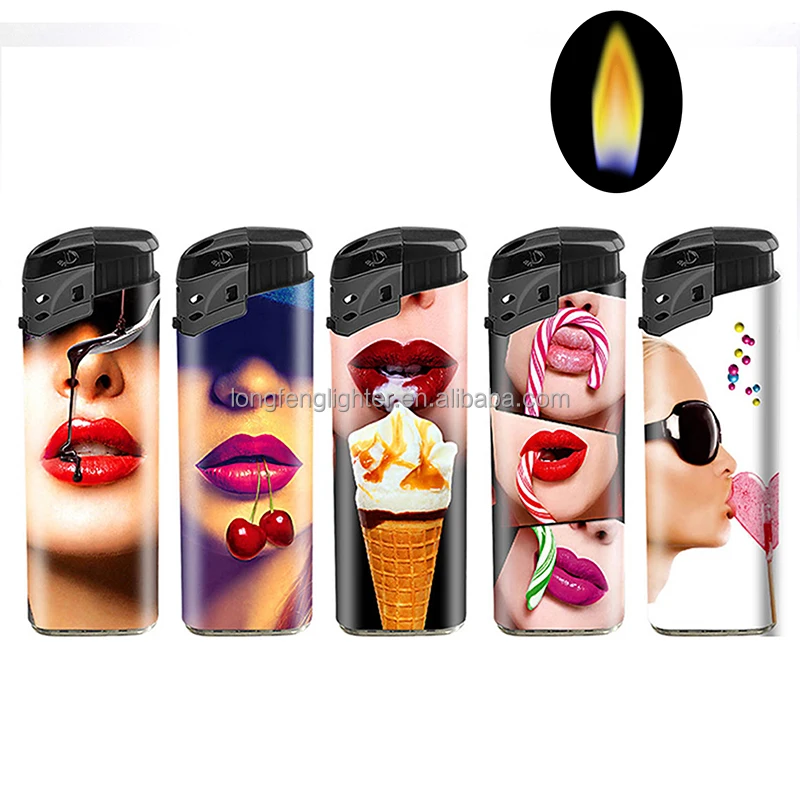 Premium Electronic Solid Transparent Slim Cigarette Plastic Lighter CR  Smoke Electronic Cigarette