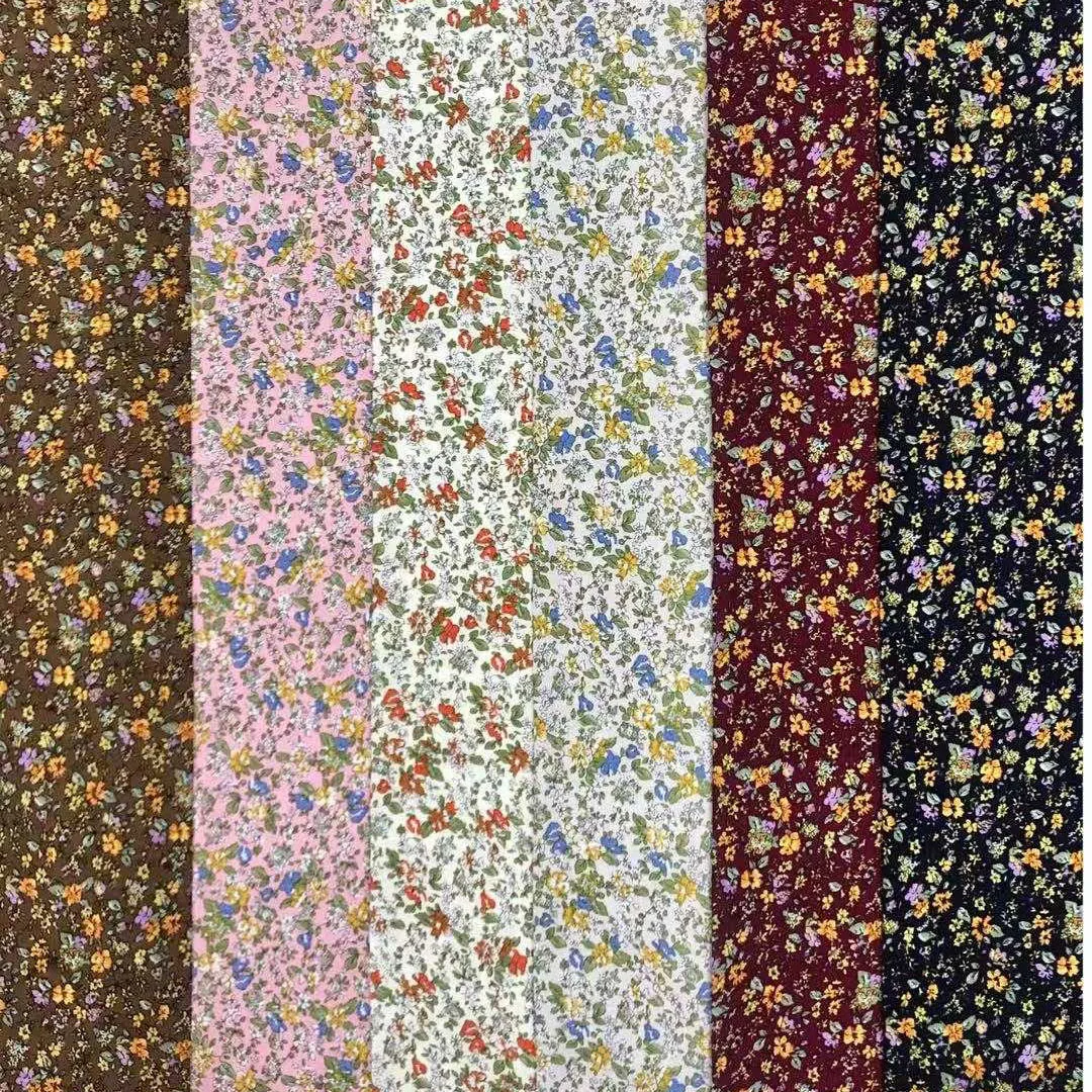 
 Custom color plain style floral pattern woven stock lots rayon printed fabric for garments  