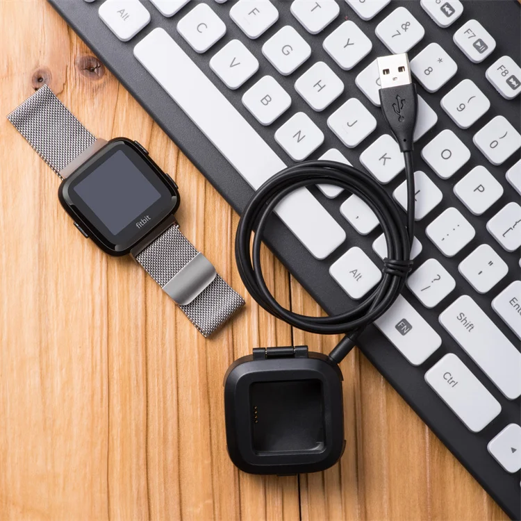 Charging Dock Stand with USB Fast Charging Cable Cord for Fitbit Versa 2 Smart Watch Charger