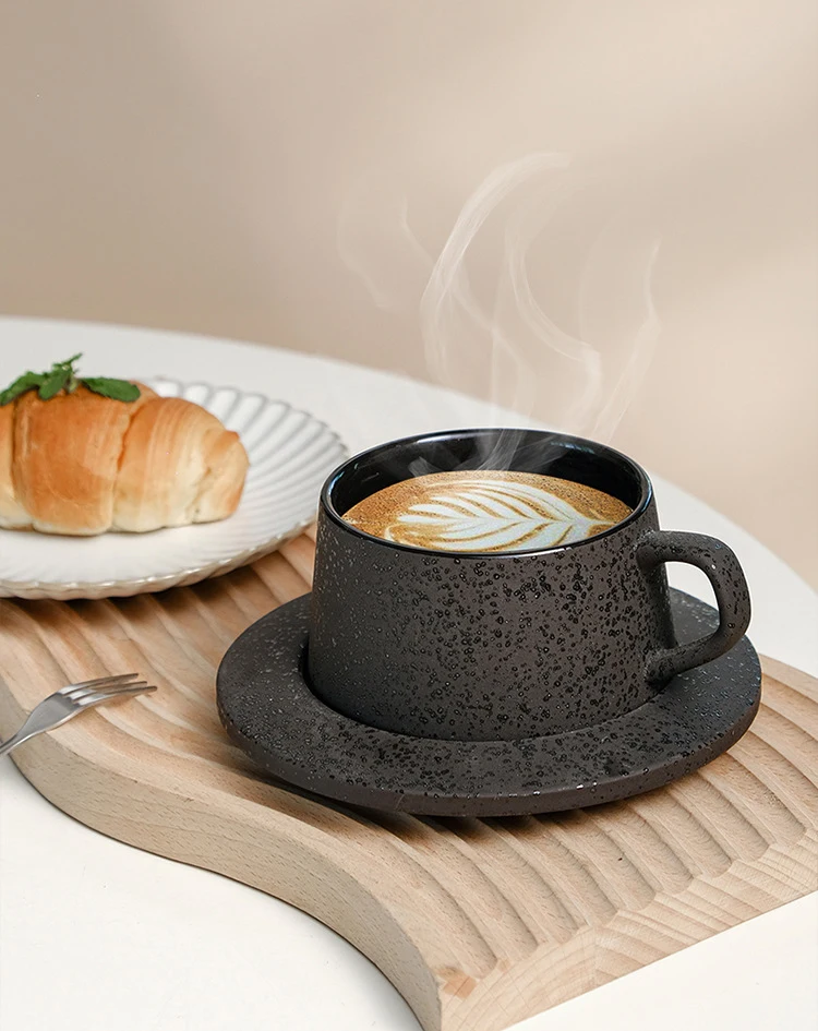 Japanese Coffee Cup Set Retro Creative Ceramic Cappuccino Latte Cup Set