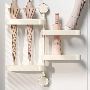 Wall Umbrella Storage Rack with Suction Cup  Rotatable Holder Convenient Door Organizer for Home
