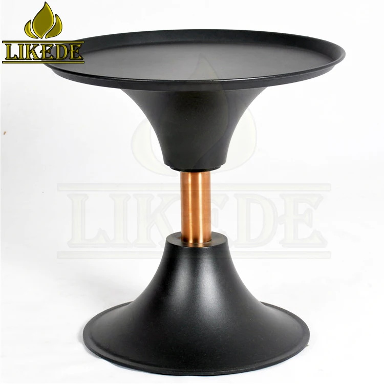 Modern Metal Black Cast Iron and Aluminium Alloy Coffee Tea Table Featuring Steel Legs