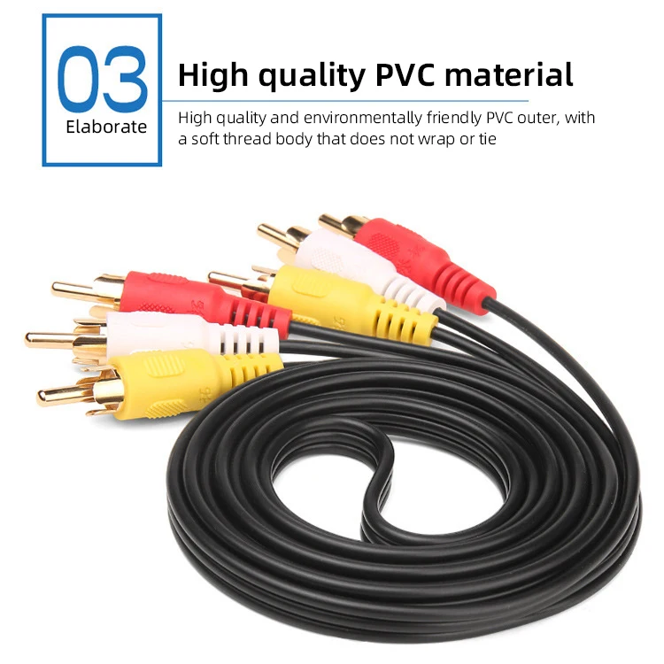 Three To Three Audio Cables 3.5mm To Lotus Computer Speaker Connection