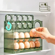 3 Layers Flip Type Egg Rack Refrigerator Organizer Practical Egg Storage Container Box For Kitchen Accessories