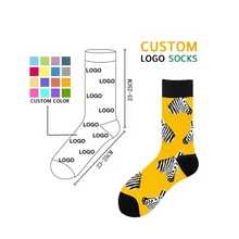 Wholesale custom design logo adults daily wear fashion sports socks cotton breathable skin-friendly crew socks unisex