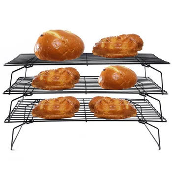 Baking Supplies for Cookies Bread Cake Biscuits 3-Tier Bread Cooling Rack Kitchen Non-Stick Cooling Rack