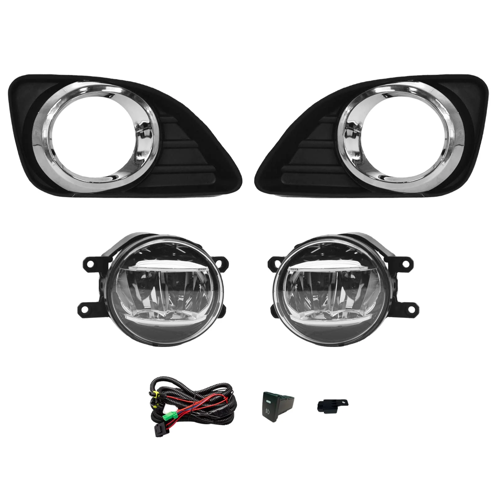 Front Bumper Driving Fog Lamps Clear Lens LED Fog Lights for 2010 2011 Toyota Camry