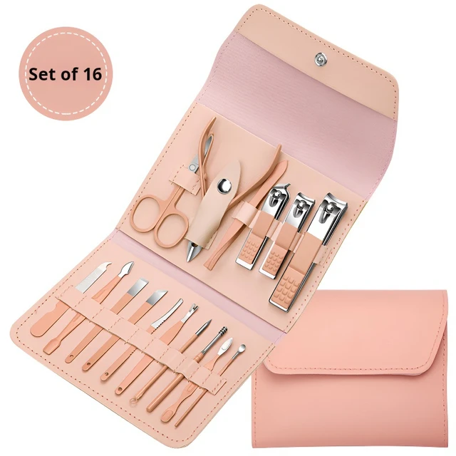 ODM 16pcs Manicure Cutters Nail Clipper Set Household Stainless Steel Ear Spoon Nail Clippers Pedicure Nail Scissors Tool Set