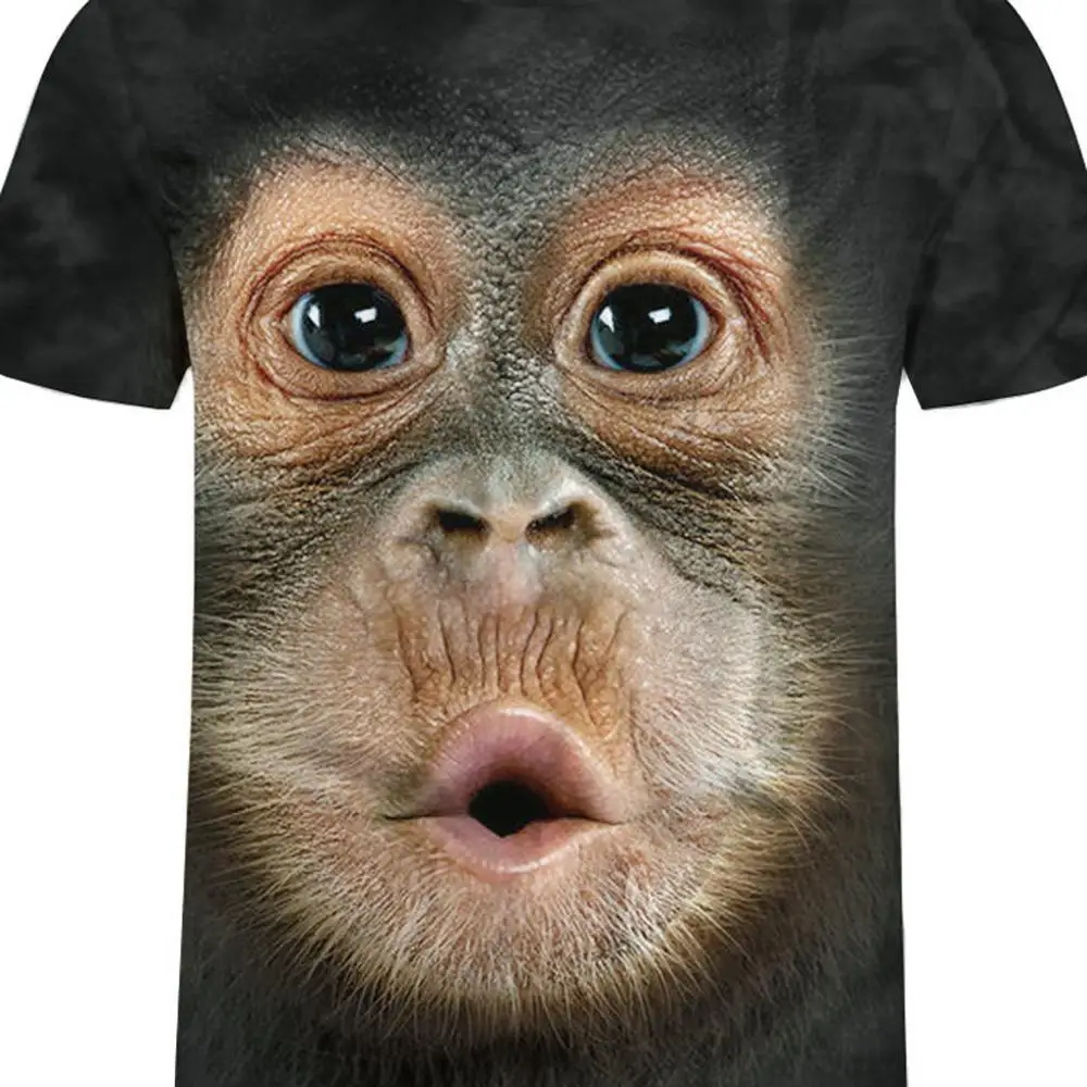 Alibaba.com: Men's Summer T-Shirt with 3D Digital Animal Print (Monkey ...
