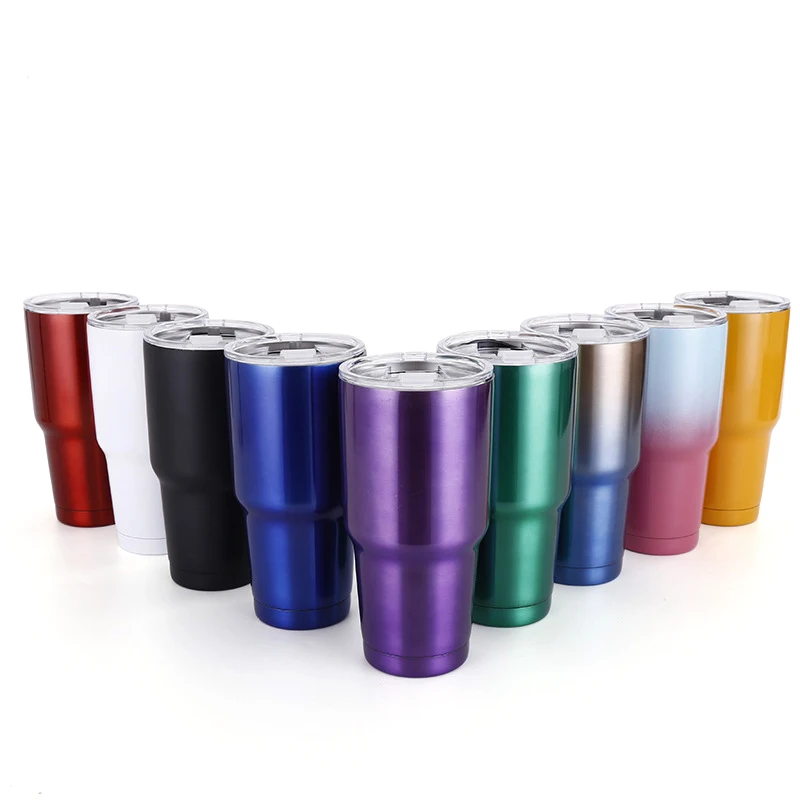 Factory Direct Sell Custom Logo 20OZ 30OZ Double Walled Stainless Steel Coffee Tumbler Cups With Lids