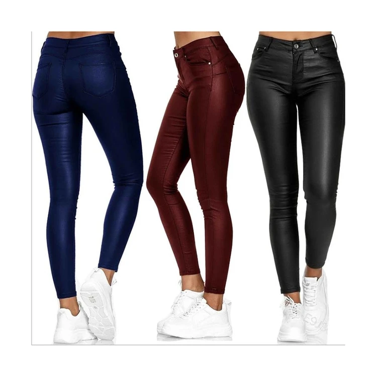 2021 Most popular wholesale anti pilling anti wrinkle pu leather pants for women