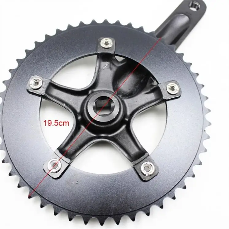 Ota 48T Fixed Gear Crankset for Road Bikes - Anodized Black/Silver