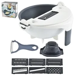 11 In 1 Multifunctional Vegetable Slicer Household Potato Chip Peeler Radish Grater Kitchen Tool Fruit Cutter Basket Accessories