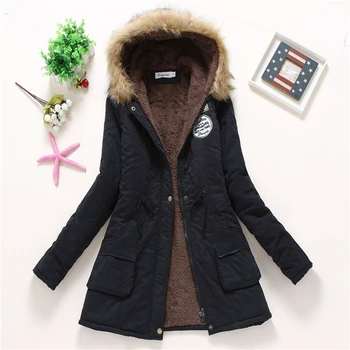 Women 'S Fur Hoodies Ladies Coats Winter Warm Long Coat Jacket Cotton Clothes Thermal Parkas