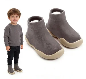 Factory Wholesale Soft Rubber Sock Shoes Toddler Walking Breathable Anti-slip Cotton Sock Shoes