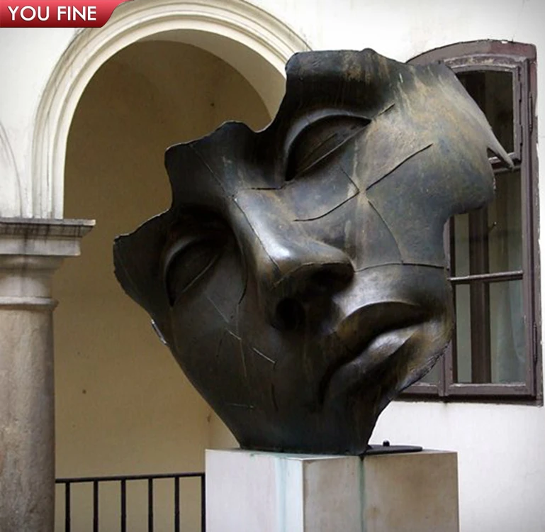 Famous Large Bronze Igor Mitoraj Sculpture Crippled Metal Face Statue