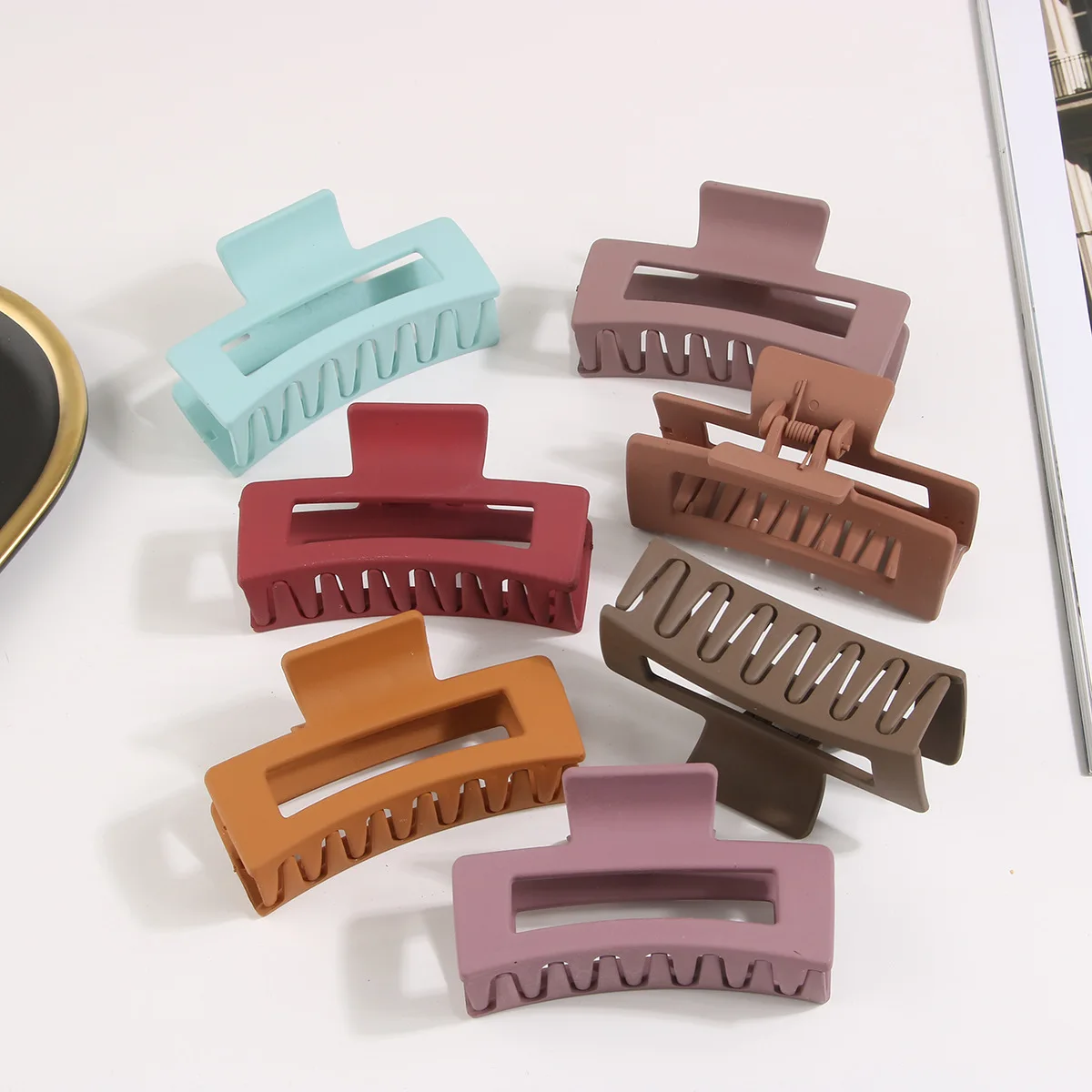 10.5cm Hair Claws Plastic Square Hair Clip Matte Candy High Quality