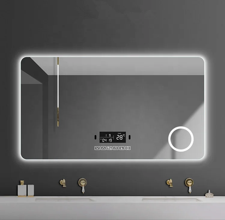 Magic Smart Mirror with  Blue Tooth Illuminated Mirror  Bathroom Led Mirror with Clock Display