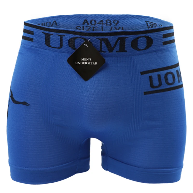 China Factory Directly Sale Men's Men Seamless Mid-rise UOMO logo Underwear  Boxer Cheap Price Ready to Ship A0489