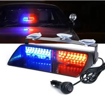 Car Lighting accessories manufacture LED Blue Red Windshield Sucker Strobe Emergency Warning light bar for car