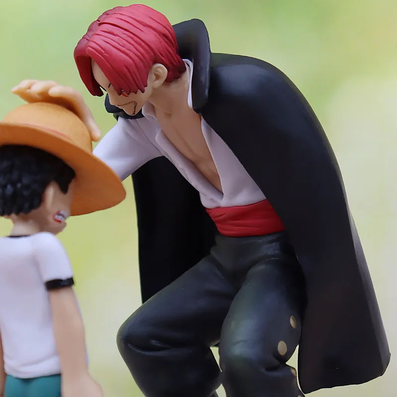 Figurine One Piece Luffy & Shanks - Hauteur 18 Cm, En PVC, Neuf, Anime Collection