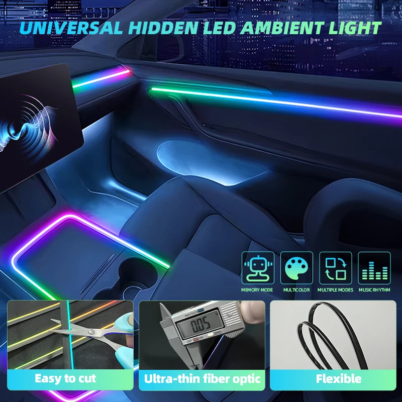 Universal 12v Leds Bluetooth Music Ambient Lighting Car Lights Interior