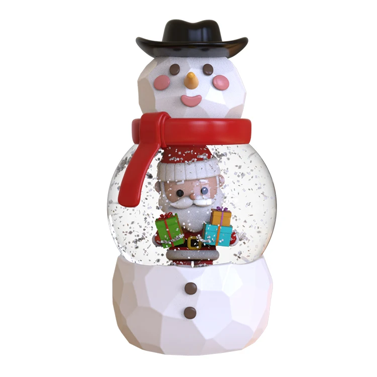 گلوب برفی سفارشی دست‌ساز هنری، گلوب آبی، تزئینات کریسمس، ظروف رزینی تزئینی، مجسمه‌ی برفی، طراحی کریسمس