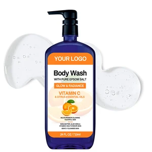 Private Label Organic Herbal Vitamin C Citrus Bubble Body Wash for All Skin Types Moisturizing Soothing Antioxidants Refreshed