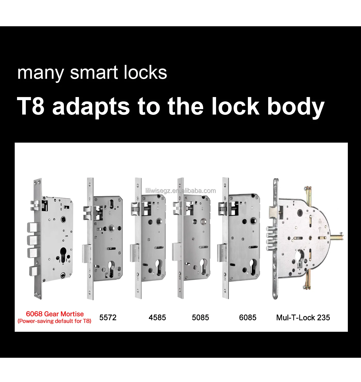 Liliwise High Security Smart Door Lock with Biometric Fingerprint and Tuya WiFi Suitable for 35~60mm Door Thickness