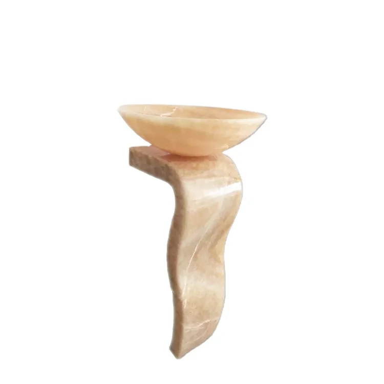 Bathroom Natural Onyx Stone Sink Pedestal Wash Basin for Hotel Decoration