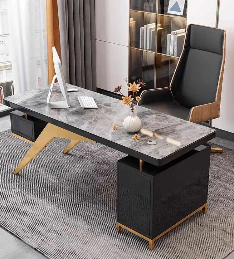 Italian Light Luxury Rock Slab Calm And Atmospheric Desk Minimalist ...