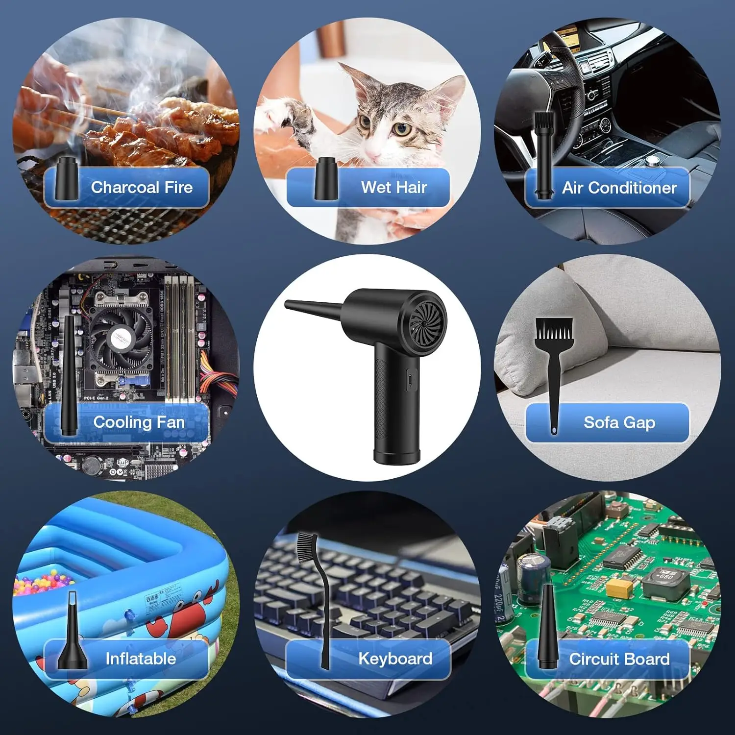 Compressed Air Dusters Electric Duster- Air Blower For Computer ...