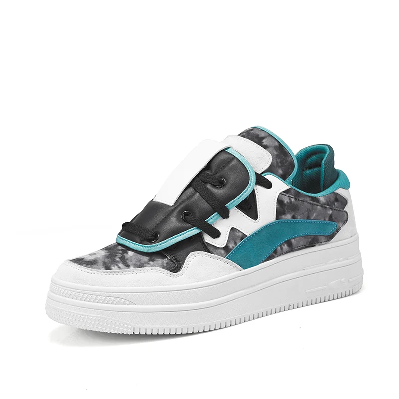 Low MOQ Custom with Brand Logo Men Fashion Casual Sneakers Height Increasing Blank Leather Sports Running Shoes for Man
