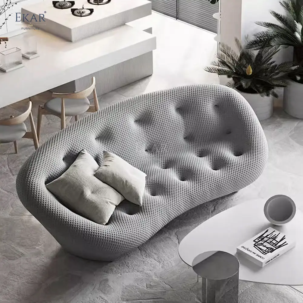 product shell shaped creative modular sofa cozy velvet set with shaping foam unique comfort living villa apartment bedroom bag storage-64