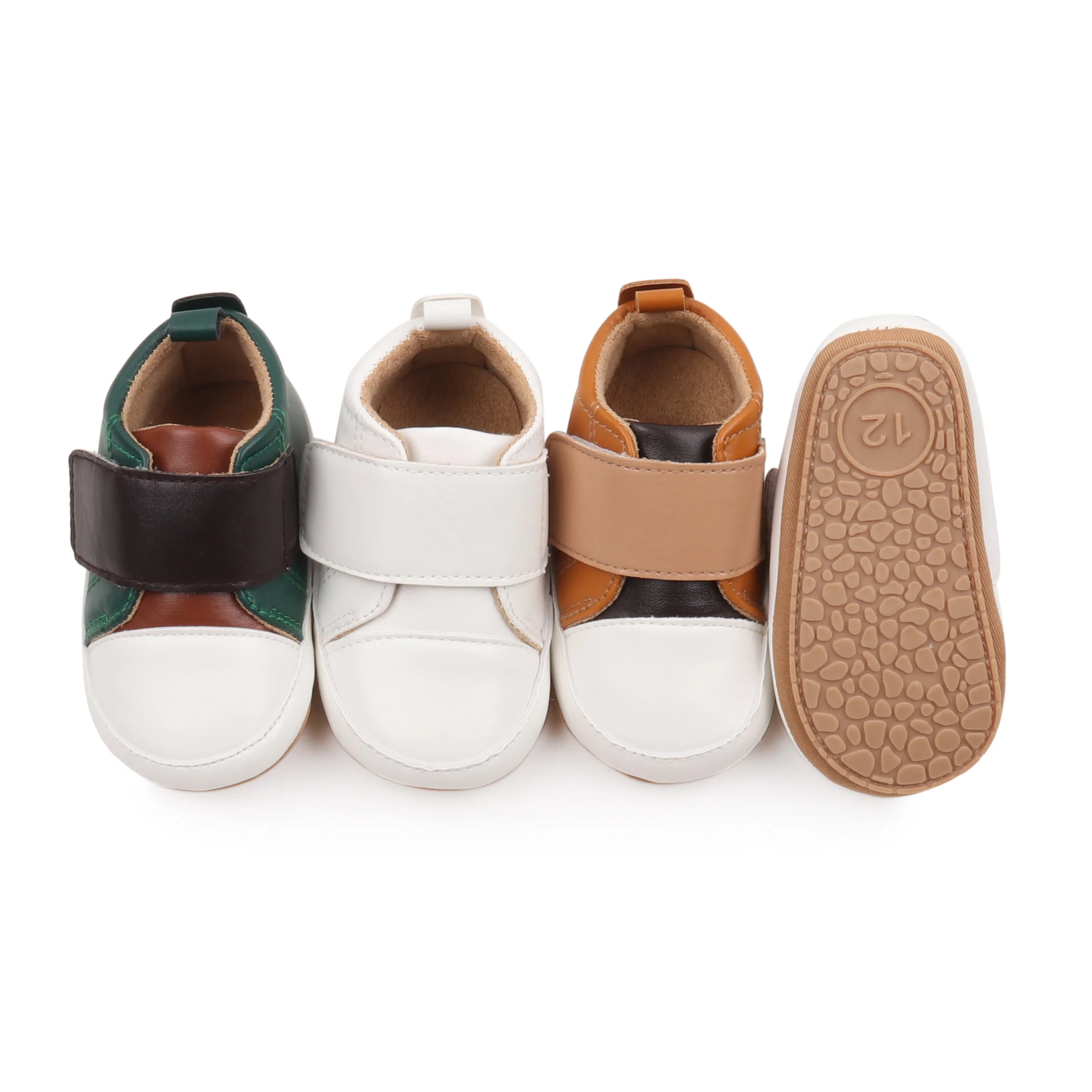 High Quality Breathable Anti-Slip TPR Outsole Hook&Loop Baby Toddler Walking Shoes for Boys New Arrival for Autumn