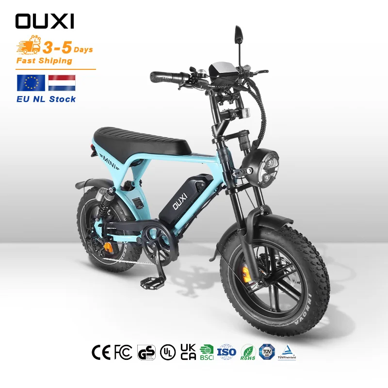EUスペイン倉庫在庫 OUXI V8ミニ ファットタイヤ 電動アシスト自転車